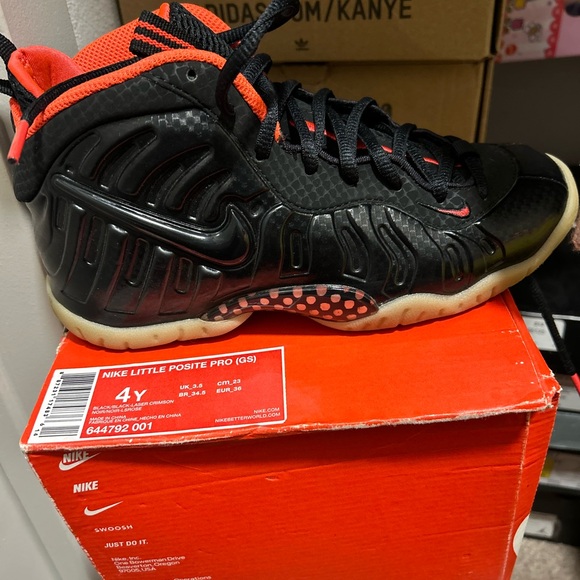 Nike Little Posite Pro Kids Shoes - Black and Red